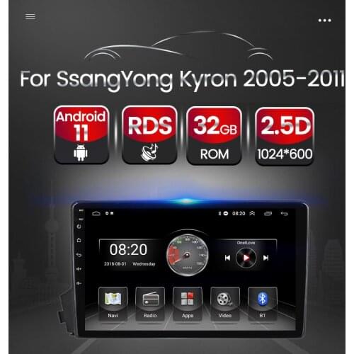 Android 11 RDS 4 Core Car Gps Multimedia For SSANGYONG Ssang Yong Kyron 2005 2006 2007-2011 Video Audio Radio Player Navigation