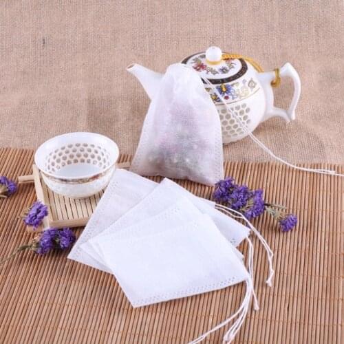 Nonwoven Tea Bags 100Pcs/Lot Empty Scented Drawstring Pouch Bag 5.5*7CM Seal Filter Cook Herb Spice Loose Coffee Pouches Tools