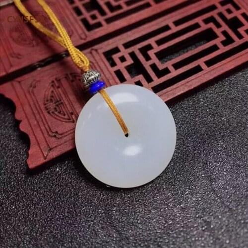 CYNSFJA New Real Certified Natural Hetian Jade Nephrite Lucky Amulets Peace Buckle Jade Pendant Necklace High Quality Best Gifts