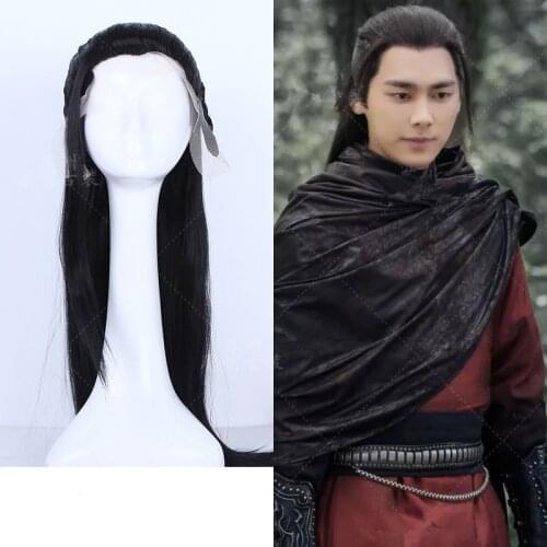 Long swordsman hair for men personalized hair cosplay han dynasty cosplay hair party cosplay carnival clothing accessories