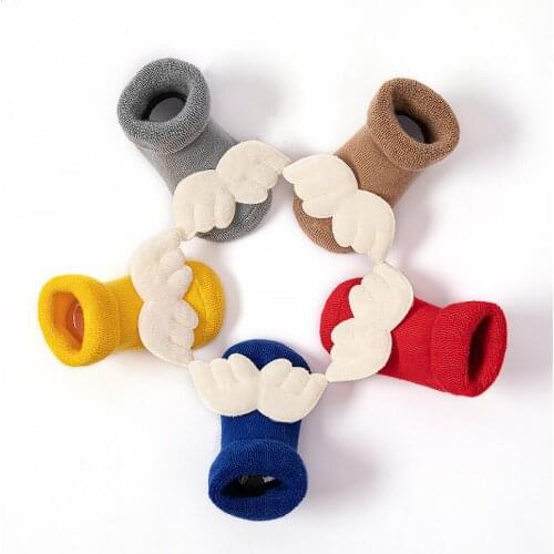 Baby Girls Boys Angle Wing 3D Print Solid Floor Socks Newborn Infant Toddler Non-Slip Winter Autumn Warm Socks 0-2Y