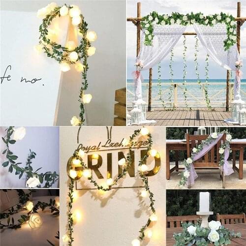 Wedding/marriage Decor Rose Flower Led Fairy String Lights Battery Powered Birthday Christmas Party Garland Home Decor Luminaria