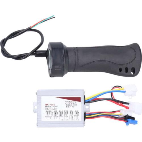 Electric Bicycle Motor Controller Kit 36V/48V 500W E-bike Brush Controller Short Cable Thumb Throttle Grip Set