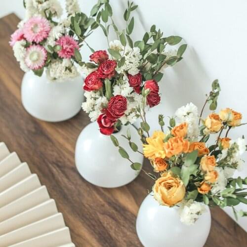 Best Home Wedding Newyear Art Decoration Beautiful Ins-Style High Quality Preserved Dried Flower Mixed Rose Daisy Oncidium Vase
