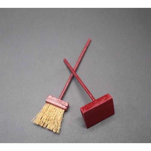 Miniature Dollhouse Mini Brooms and Dustpans Doll House Kitchen Accessories