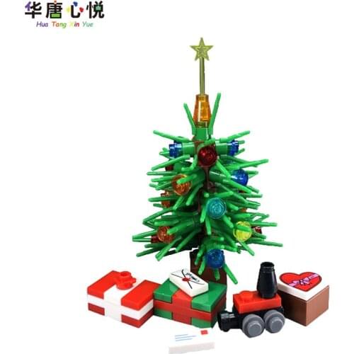 MOC Christmas Series Christmass Tree And Gift Package New Year 2021 Building Blocks Educational Toy Decorate Set Xmas Mini Model