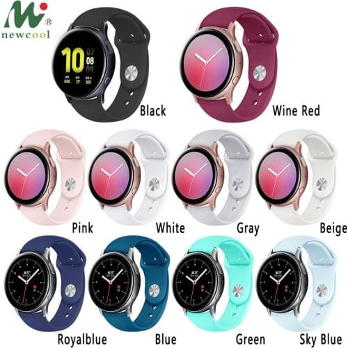 Water Washable Silicone Bands For Samsung Active2 Smart Watch Monochromatic Round Buckle Strap Lightweight Sports Men Women Band