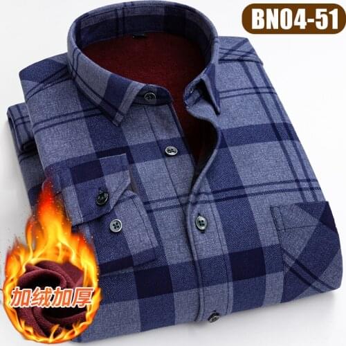 Mens Fashion Outdoor Plaid Brushed Flannel Shirts Single Pocket Long Sleeve Slim-fit Youthful Casual Checkered Cotton Shirt