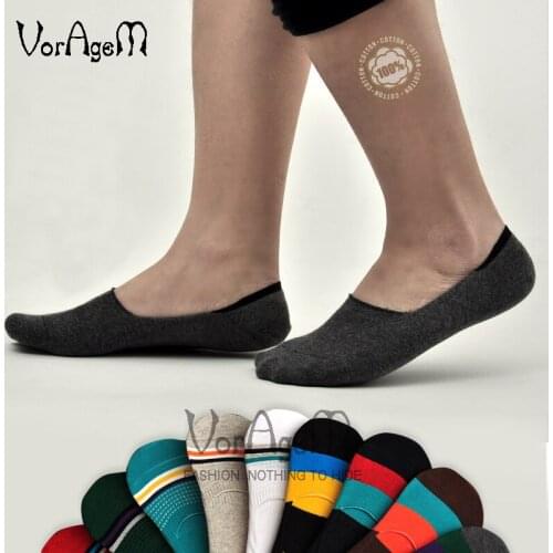 VORAGEM Mans High Quality Brand cotton Socks no show boat socks 5pairs=1lot