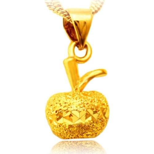 Apple Necklace 24K Gold Plated Pendant Necklace for Women Fruit Party Birthday Anniversary Engagement Necklaces Jewelry Gift
