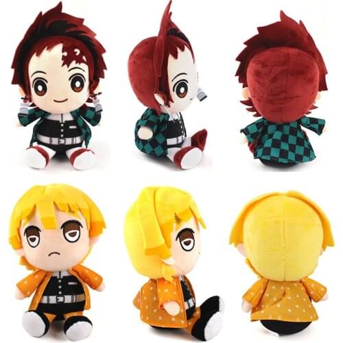 20cm Anime Demon Slayer Kimetsu No Yaiba Agatsuma Zenitsu Kamado Tanjirou Plush Toys Soft Stuffed Doll gift for kids