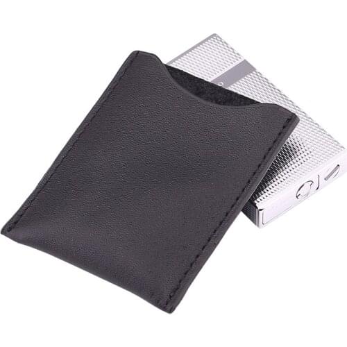 Simple Modern Black Leather Lighter Case Protective Sleeve Portable Outdoor Travel Smoking Men Gadget Valentines Day Gift