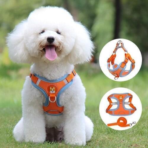 Adjustable Dog Harness No Pull Cute Puppy Cat Reflective Walking Leash Set Pet Dogs Harnesses Vest Chihuahua For Small Dogs