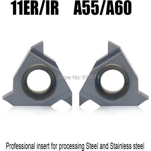 1 pcs 11ER IR A55 A60 Threaded Blade Inserts Turning Blade for Stainless Steel and common steel Processing Turning Tools