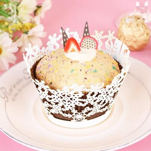 Christmas snow laser cut cupcake wrapping paper wedding cupcakes birthday party decoration baby shower package wedding supplies