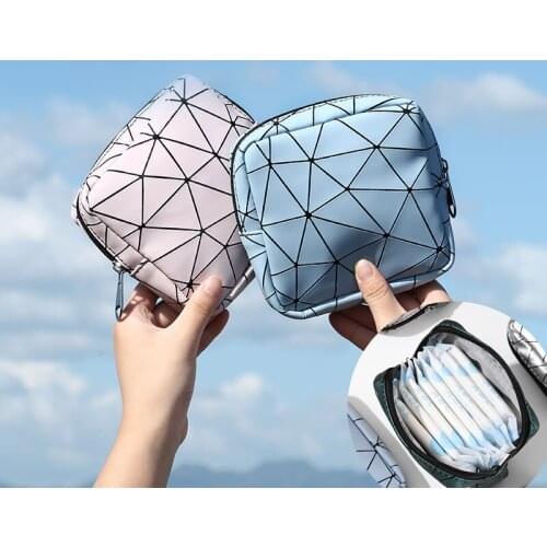 Sanitary Napkin Storage Bag Purses Zipper Portable Makeup Bags Large Capacity Reusable Organizer Travel Women Pad Pouch Bags