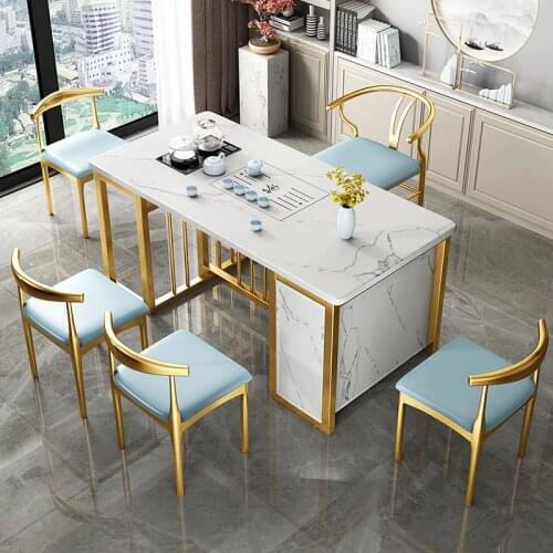 Light luxury rock tea table and chair combination Kung Fu tea table office simple tea table tea set