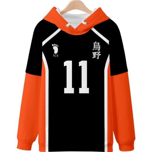 Haikyuu Hoodie Karasuno 3D Anime Volleyball Youth Sports Shirt Mens Womens Pullover Cartoon Casual Wear Fashion Hoodie