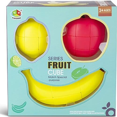 Creative Magic Cube Banana Apple Lemon Puzzle Fruit Magic Cube Gift Educational Tool for Children Strange-shape Magic Cube