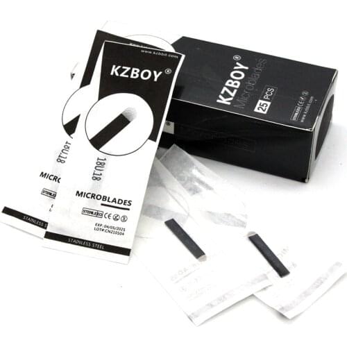 KZBOY EO Gas Sterilized Disposable Universal Eyebrow Microblading Needles 18U.18mm Nano Tattoo Blades for Permanent Make Up