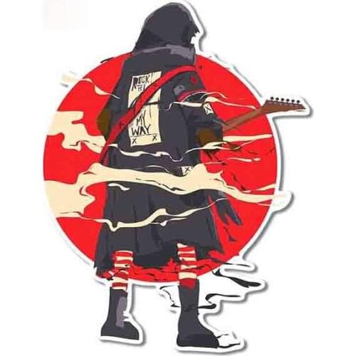 Personality Rockstar Guitar Music Decal Windshield Laptop Anime Car Stickers Windows Motorcycle Vinyl Car Wrap Apply To Car Door