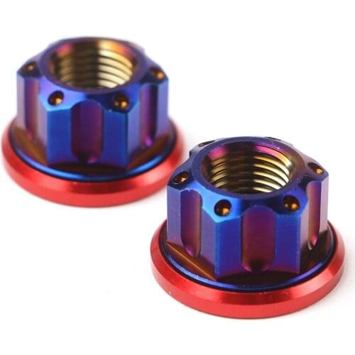 Motorcycle Screw Nut M12x1.25mm Stainless Steel with Aluminum Gasket Cnc Finished Plated Color