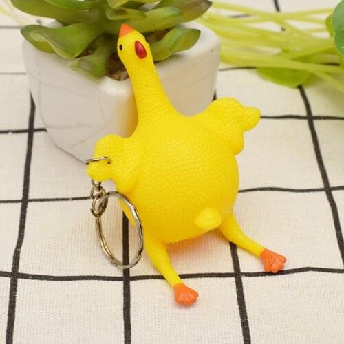 Funny Toys Chicken Laying Egg Venting Ball Anger Stress Reliever Ball Relief Toy Autism Anti-stress Squish Toy Keychain