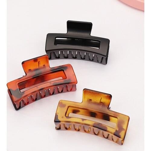 2021 New Frosted Large Grab Clip Hairpin Leopard Print Hairpin Hair Accessories Temperament Girl Ponytail Hair Accessories