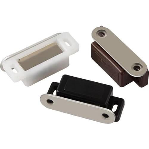 1Pcs 45*15mm Magnetic Door Catches Kitchen Cupboard Wardrobe Cabinet Latch Catch with Screws Furniture Hardware White/Brown