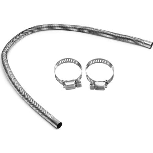120Cm Stainless Steel Exhaust Clamps Bracket Gas Vent Hose Portable Pipe Silence For Air Diesels Car Heater Kit