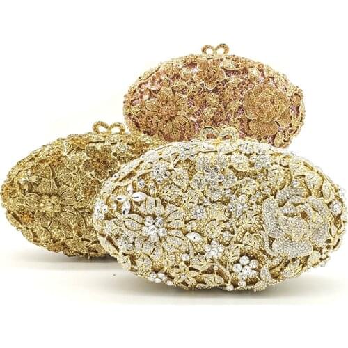 Ladies Bridal wedding party purse elegant crystal purses women evening party handbag fashion flower diamonds crystal clutches