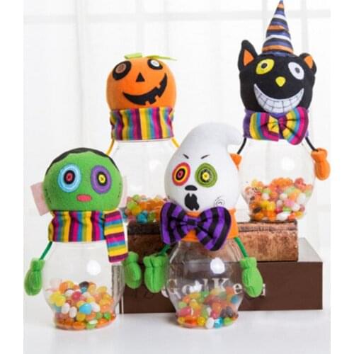 1Pc Gift Candy Jar Storage Box Halloween Cartoon Food Cans Biscuit Baby Birthday Party Supplies Home Bar Decor
