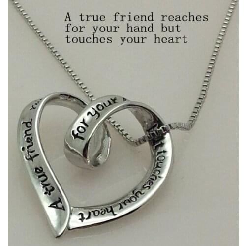 10pcs/lot 2017 new design true friend girl love heart pendant necklaces for women