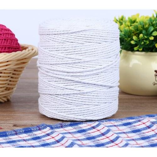 200m Durable White/Beige Cotton Cord Natural Twisted Thread Rope DIY Handmade Crafts Cotton Twine String Macrame Cord Rope 2mm