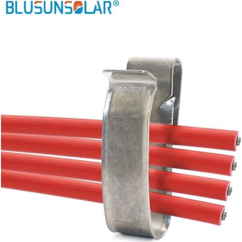 500pcs Lot S304 Stainless Steel Four Wire Solar Cable Clips PV cable clips for Four wire clamp Photovoltaic System Installation