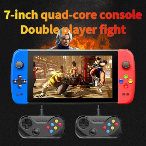7-inch quad-core double player game console dual joystick support multiple emulators built-in 9000 games HDMI output ps mp3/mp4
