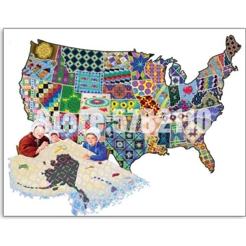 Diamond Mosaic Diy diamond painting An American Quilt Maps cross stitch full 5D Resin square diamond embroidery rhinestone gifts