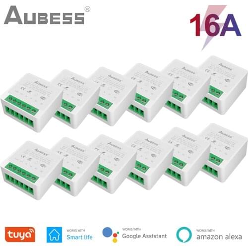 AUBESS 2 Way DiY WiFi Smart Switch 16A Relay Module Smart Home Smart Life/Tuya APP Remote Control Work With Alexa Google Home