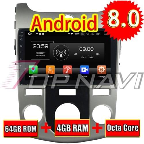 Topnavi 9'' Android 8.0 Car Multimedia CD Player for KIA CERATO FORTE 2008 2009 2010 2011 2012 Automotive GPS Navigation NO DVD