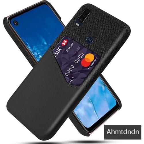 DCK Leather Hard Cloth With Card Phone Cases for MOTO G9 Play G8 G7 Plus One MACRO P30 Play P30 Note P40 Power Z3 Z4 Play Cover