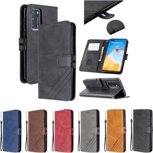 Luxury Leather Flip Case for Huawei P20 P30 P40 Pro Lite E Y5 Y6 Y7 P Smart 2019 2018 Honor 9A 8A 9X 10i 20 Pro Phone Cover Bag