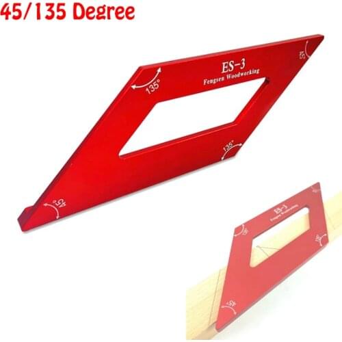 Woodworking Scribing ruler 45 /135 degree square angle ruler Layout Miter Triangle Ruler measuring tools carpenter DIY tools