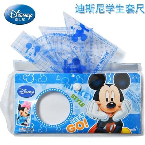 Disney Minnie Ruler 4-piece Office Ruler Student Childrens Stationery Ruler Set Mickey Ruler Triangle Ruler Drawing Ruler gift