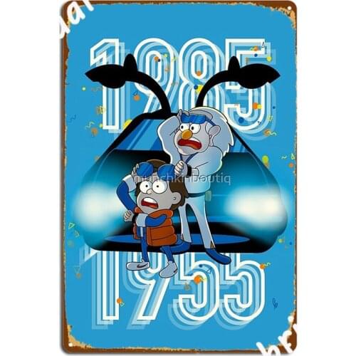 If Back To The Future Was A Cartoon Metal Sign Cave Pub Wall Plaque Club Home Vintage Tin Sign Poster