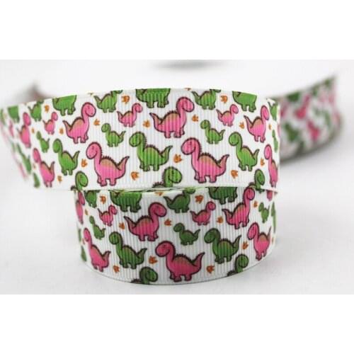 Cartoon dinosaur printed grosgrain ribbon 9-75mm DIY handmade materials wedding gift wrap tape ribbons
