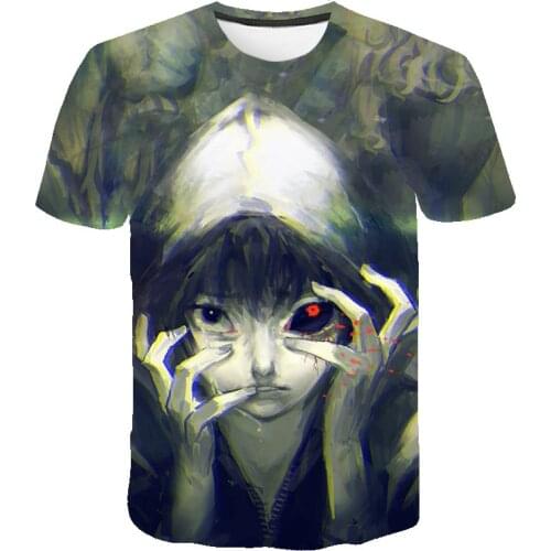 Summer new style 3D mens anime character T-shirt printing mens and womens fashion handsome 0-neck short-sleeved shirt