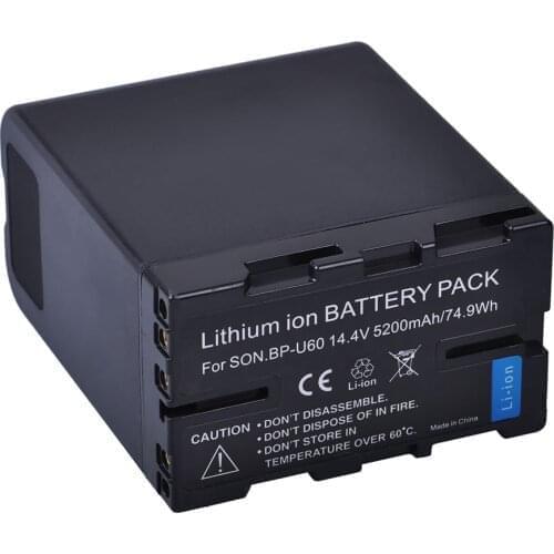 1pc 5200mah BP-U60 BP U60 BPU60 Rechargeable Li-ion Battery For Sony XDCAM EX PMW100 PMW150 PMW160 PMW200