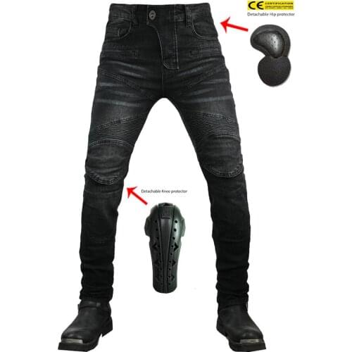 Male lady 4 Season Motorcycle Leisure Motocross Pants Outdoor Riding Jeans With Obscure Protective Equipment Knee Gear Hip Pads
