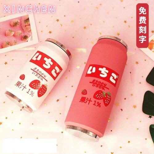 Creative Stainless Steel Japan Juice Candy Color Drink Cans Thermos Portable Unisex Students Personality Trendy Straw Cup