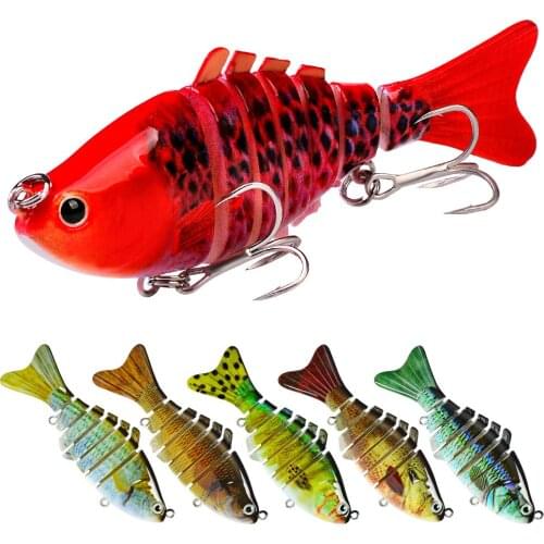 1pc 10cm 15.5g Fishing lure 6 sections swimbait bait 6# hook fishing tacke multi jointed artificial fish bait 6colors